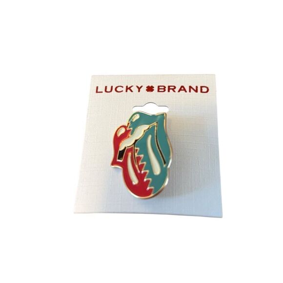 Two-Tone Rolling Stones Unisex Emblem Pin. - Picture 5 of 5